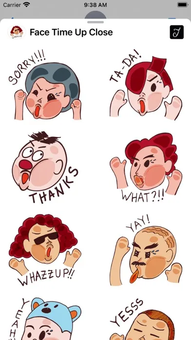 Ảnh chụp màn hình của Face Time Up Close Stickers