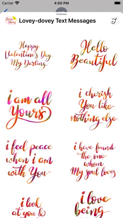 Ảnh chụp màn hình của Lovey-dovey Text Messages