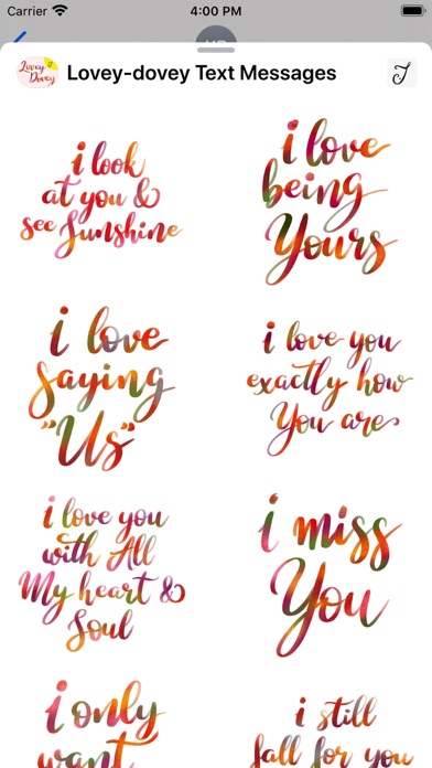 Ảnh chụp màn hình của Lovey-dovey Text Messages