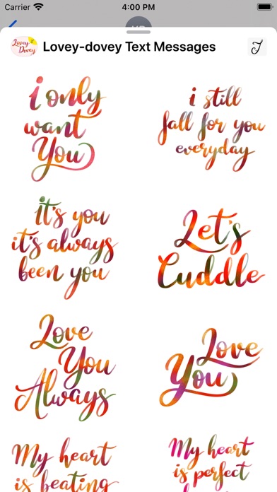 Ảnh chụp màn hình của Lovey-dovey Text Messages
