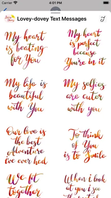 Tangkapan layar Lovey-dovey Text Messages