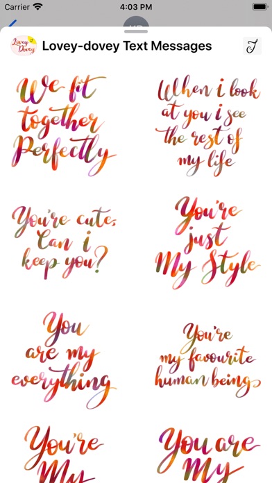 Ảnh chụp màn hình của Lovey-dovey Text Messages