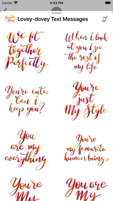Tangkapan layar Lovey-dovey Text Messages