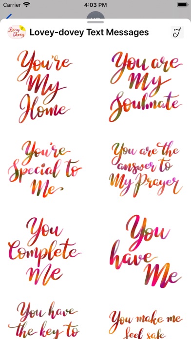 Ảnh chụp màn hình của Lovey-dovey Text Messages