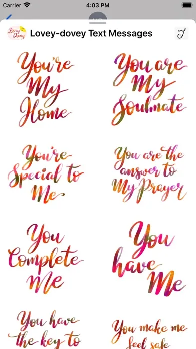 Tangkapan layar Lovey-dovey Text Messages