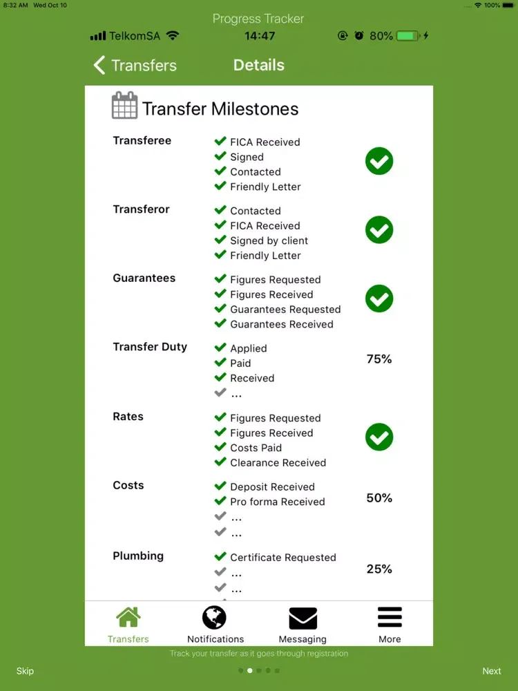 Transfer Tracker iPad 应用截图