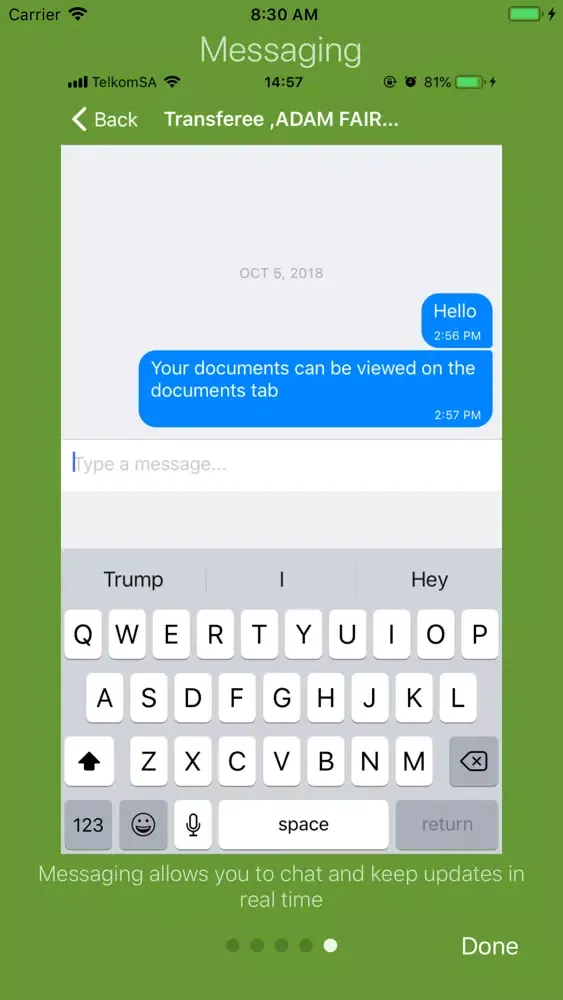Transfer Tracker应用截图
