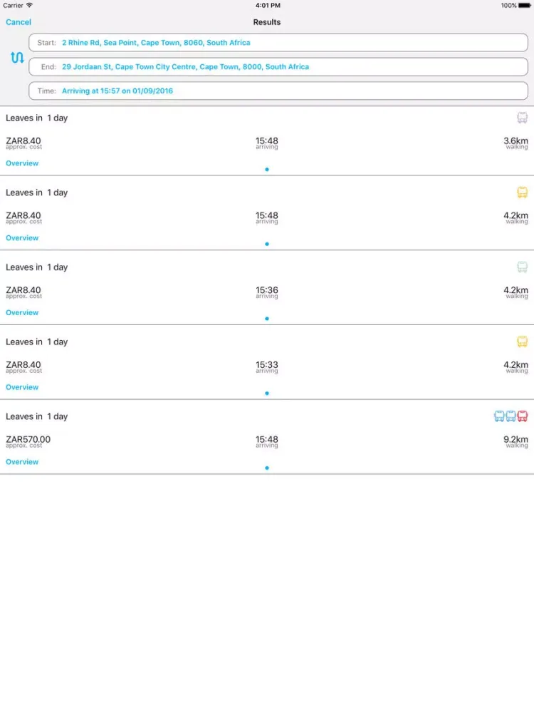 Findmyway App iPad  Screenshots