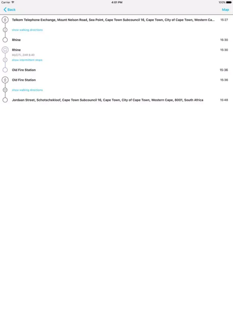 Findmyway App iPad  Screenshots