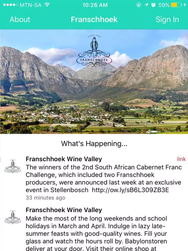 Franschhoek Wine Valley iPad  سکرین شاٹس