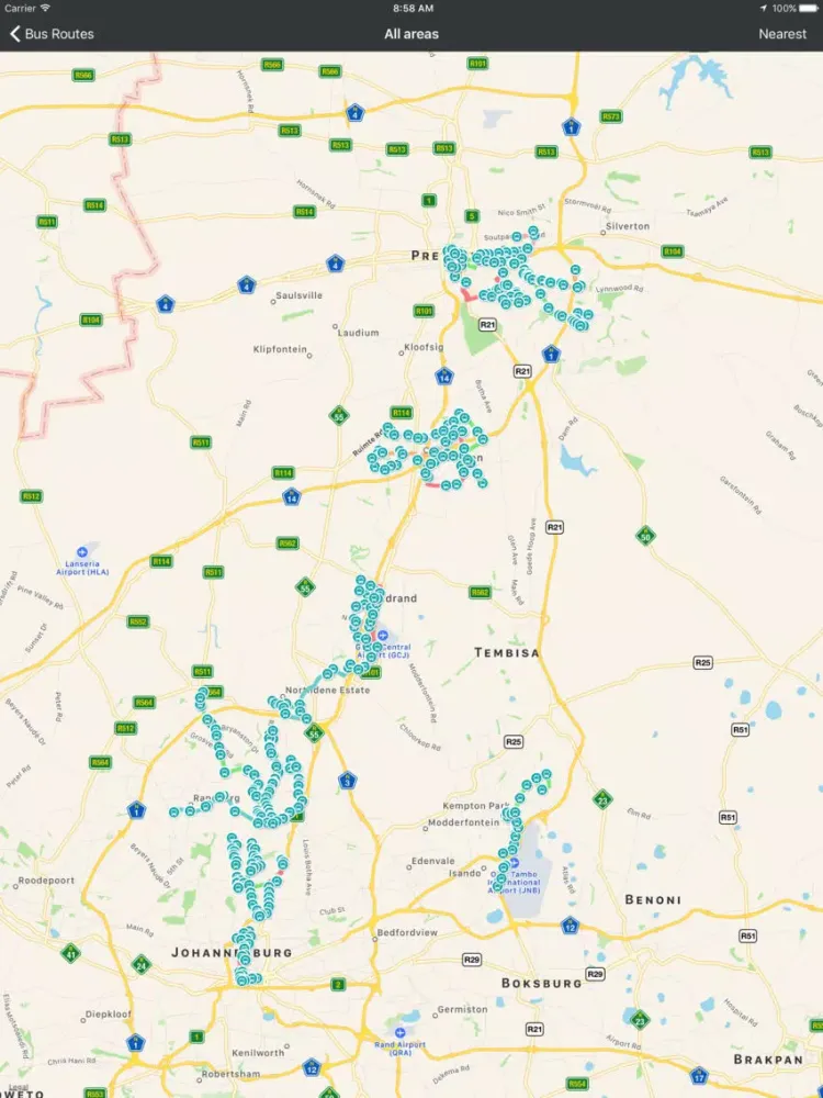 GTBuddy Bus Routes 4 Gautrain iPad 应用截图