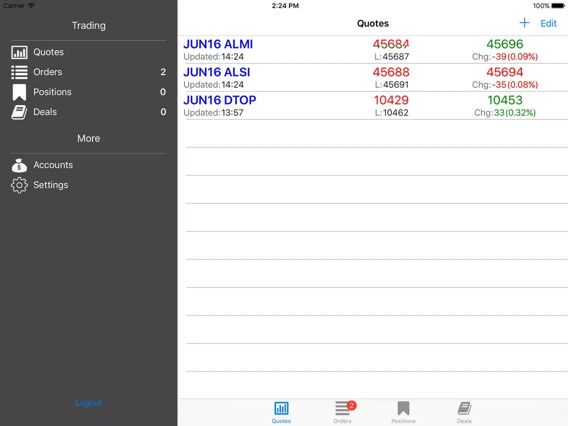 28E Trader iPad  سکرین شاٹس
