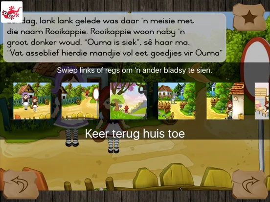Tangkapan layar Rooikappie in afrikaans iPad 