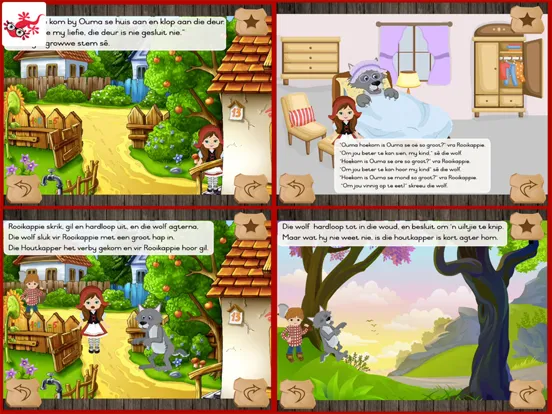 Tangkapan layar Rooikappie in afrikaans iPad 