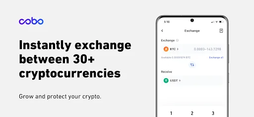 Capturas de pantalla de Cobo Wallet