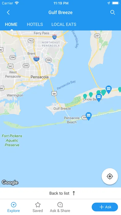 PensacolaBeach.App Ekran Görüntüleri