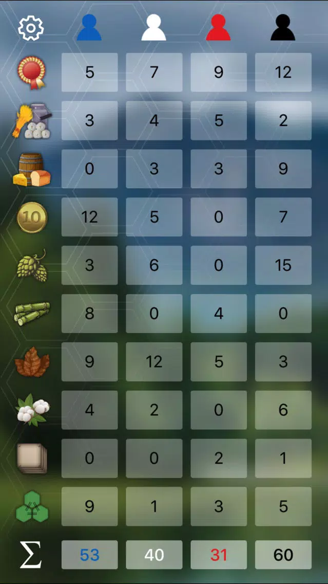 CoC Score Sheet 스크린샷
