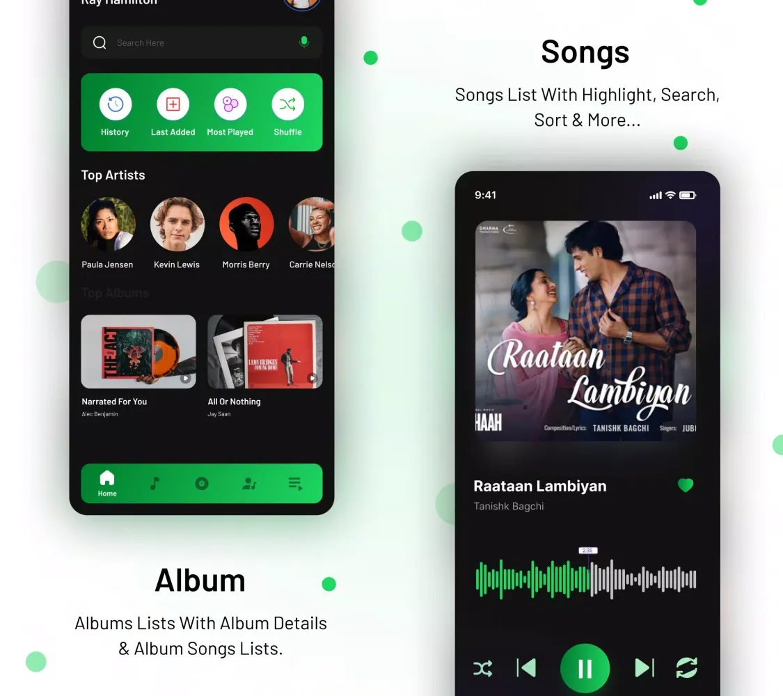 Spotii Music Player Screenshots
