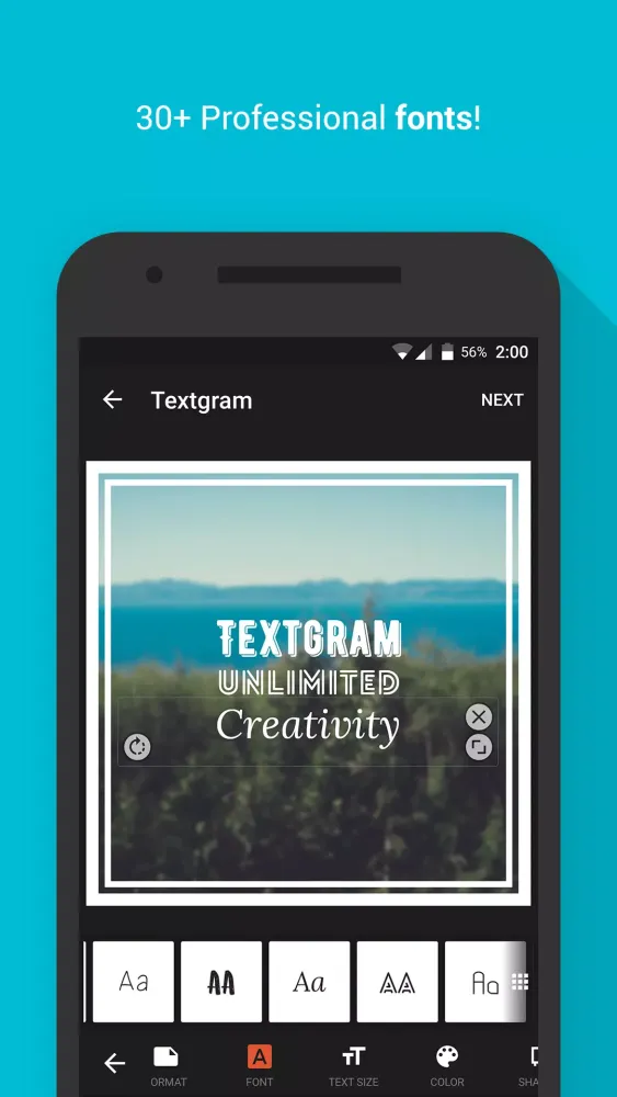 Captures d'écran de Textgram