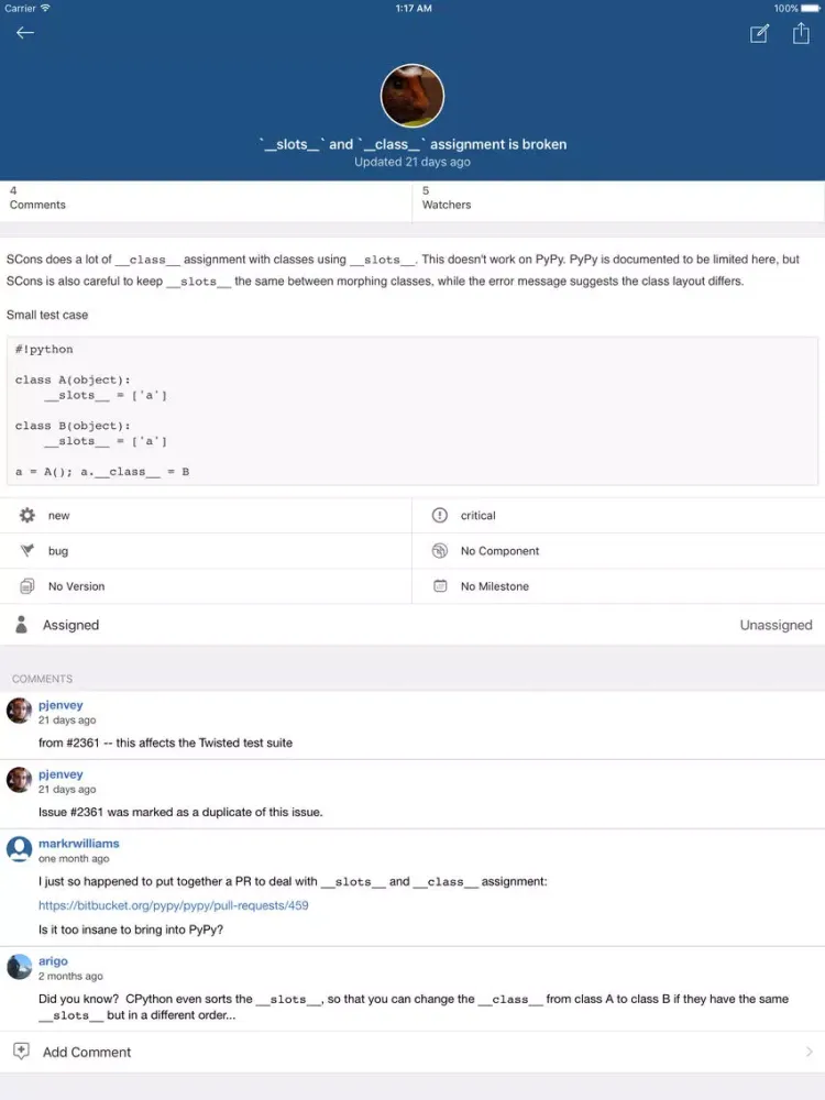 CodeBucket - A Bitbucket Client iPad Screenshots