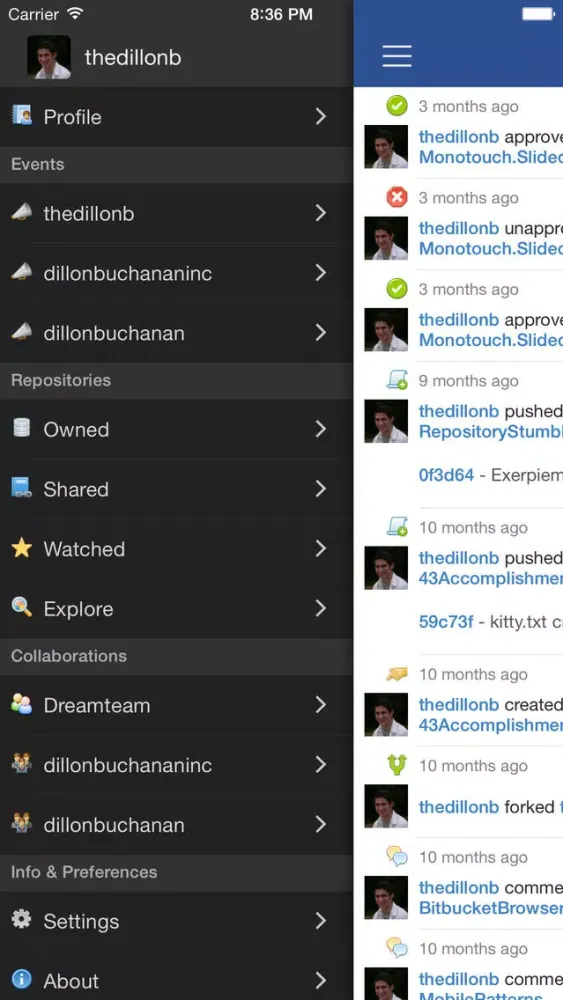 CodeBucket - A Bitbucket Client Screenshots