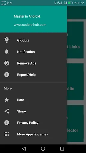 Capturas de tela do Master in Android