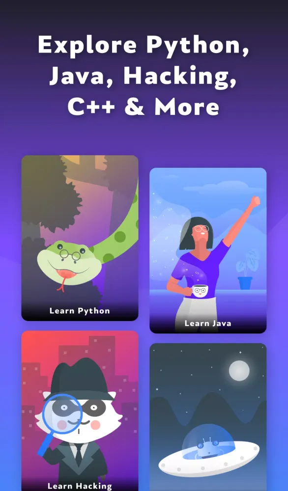 Coding X : Learn Python, Java Screenshots