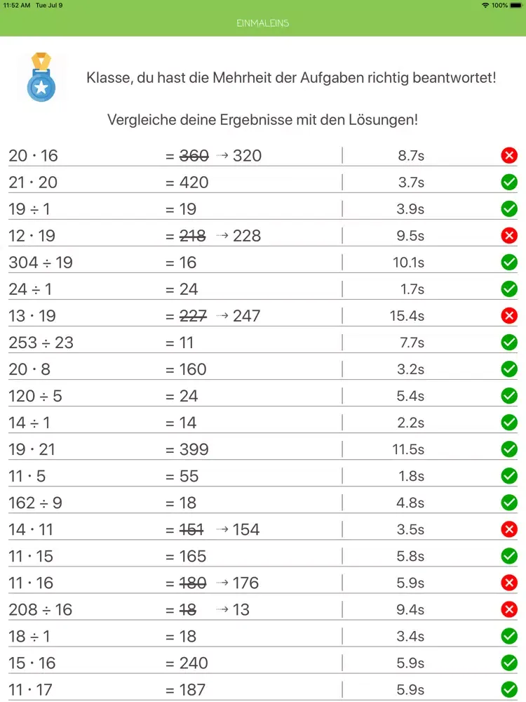 Grundschule: Einmaleins iPad  Screenshots