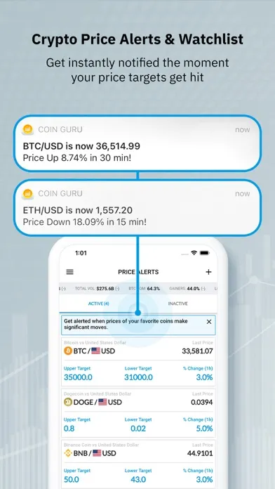 Capturas de tela do Coin Guru: Crypto Price & News