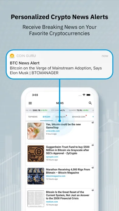 Capturas de tela do Coin Guru: Crypto Price & News