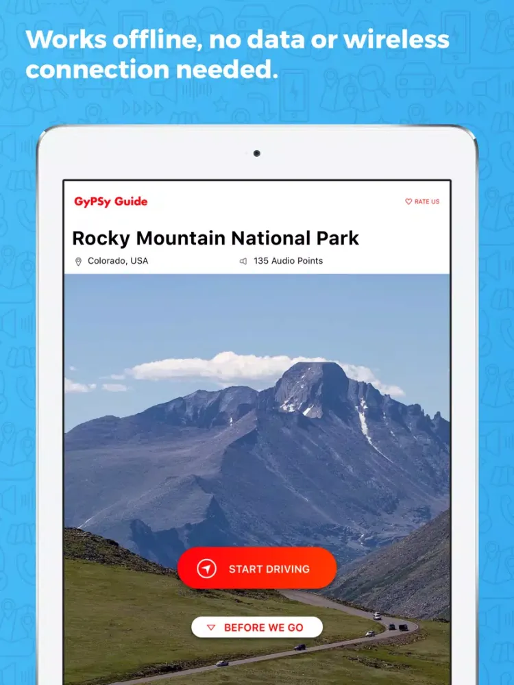 Ảnh chụp màn hình của Rocky Mountain NP GyPSy Guide iPad 