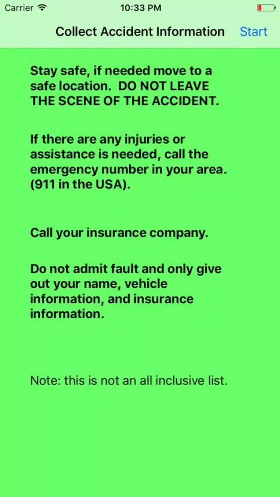 Collect Accident Information স্ক্রিনশট