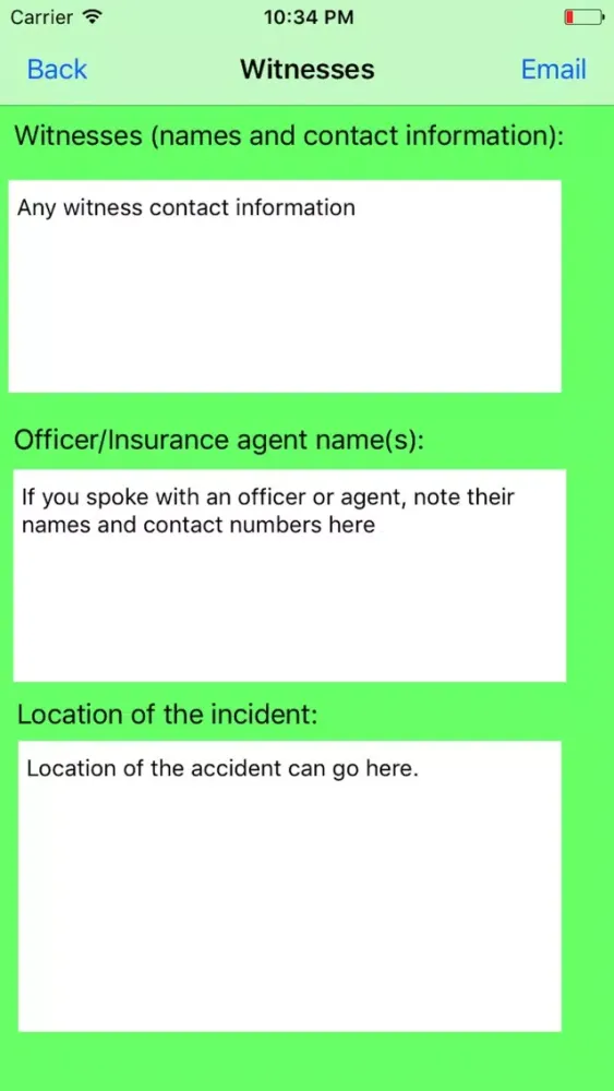 Collect Accident Information স্ক্রিনশট