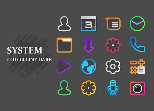 Color Line DARK Icon Pack Screenshots