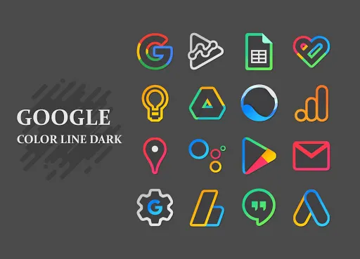 Color Line DARK Icon Pack Screenshots