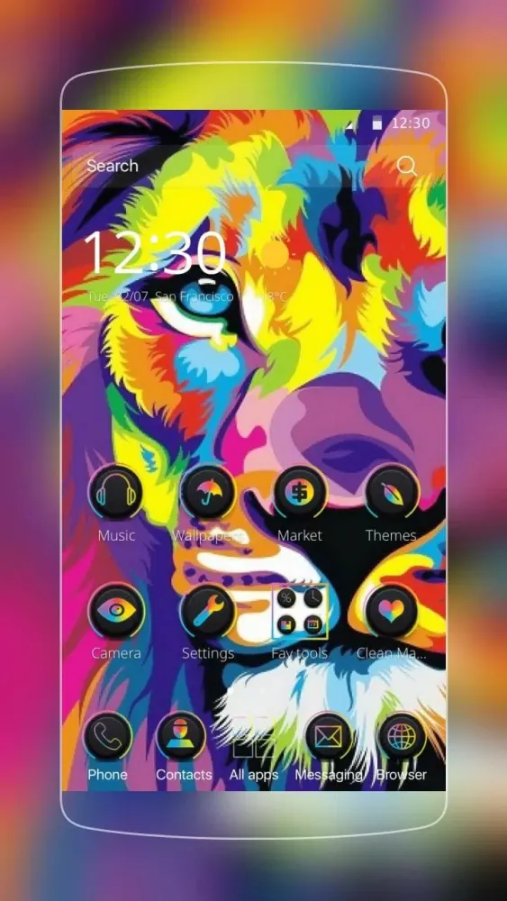 Capturas de tela do Colorful Lion Theme