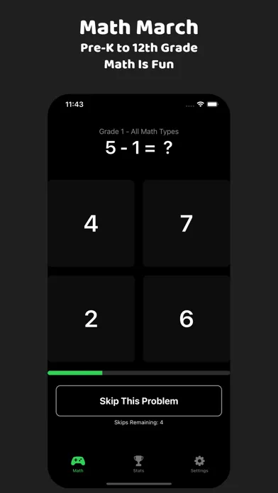 Capturas de tela do Math March