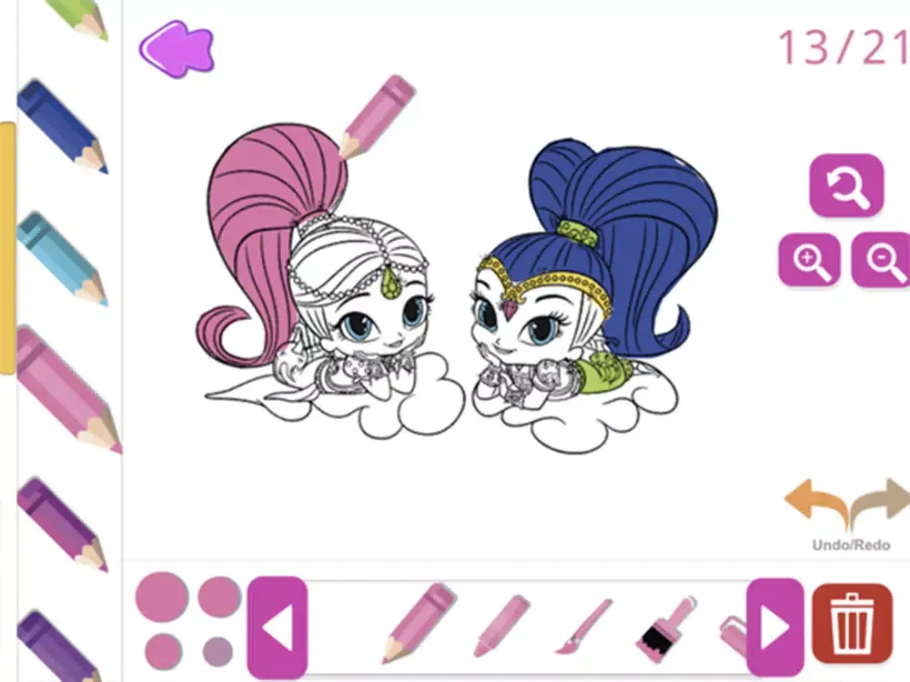 Tangkapan skrin Shimmer & Shine Coloring Book! iPad 