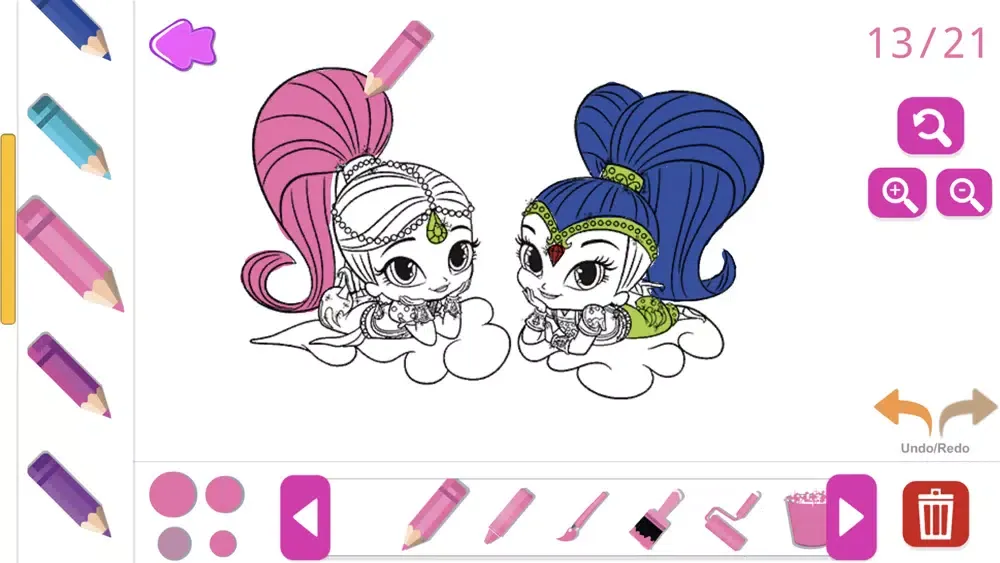 Tangkapan skrin Shimmer & Shine Coloring Book!