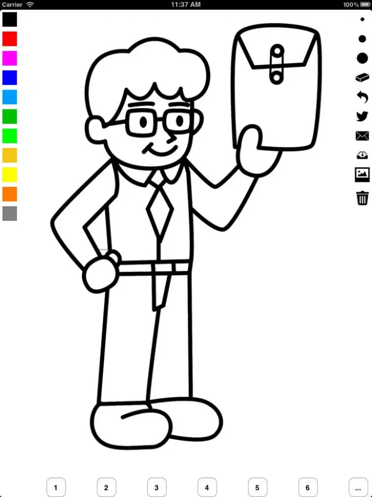 ภาพหน้าจอของ Family Coloring Book for Children: Learn to draw and color parents, grandparents and kids!! iPad 