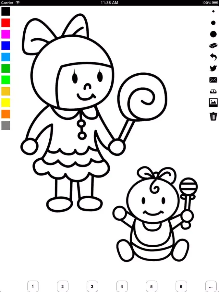 ภาพหน้าจอของ Family Coloring Book for Children: Learn to draw and color parents, grandparents and kids!! iPad 