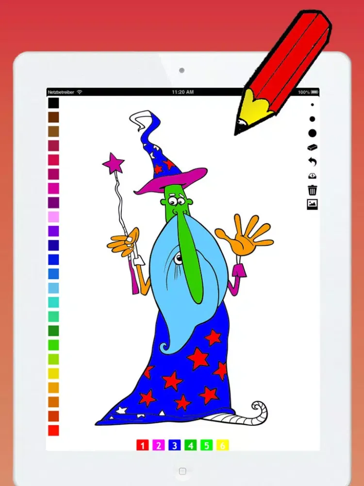 Fantasy Coloring Book for Children: learn to color wizard, dragon, monster, castle, frog and more iPad  Screenshots