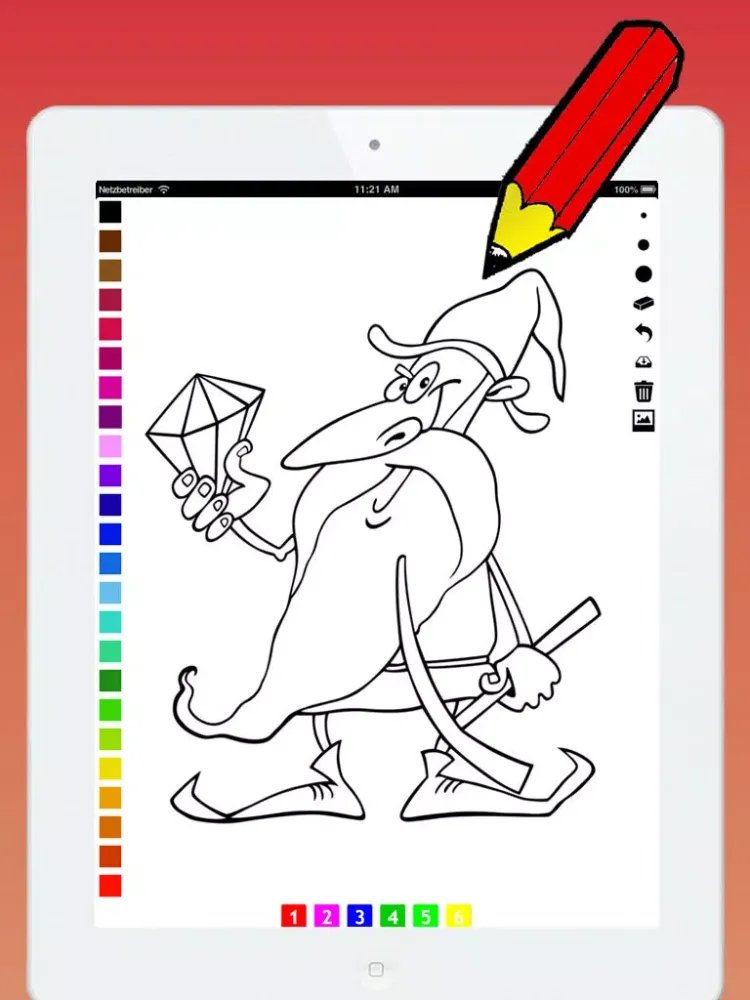 Fantasy Coloring Book for Children: learn to color wizard, dragon, monster, castle, frog and more iPad  Screenshots