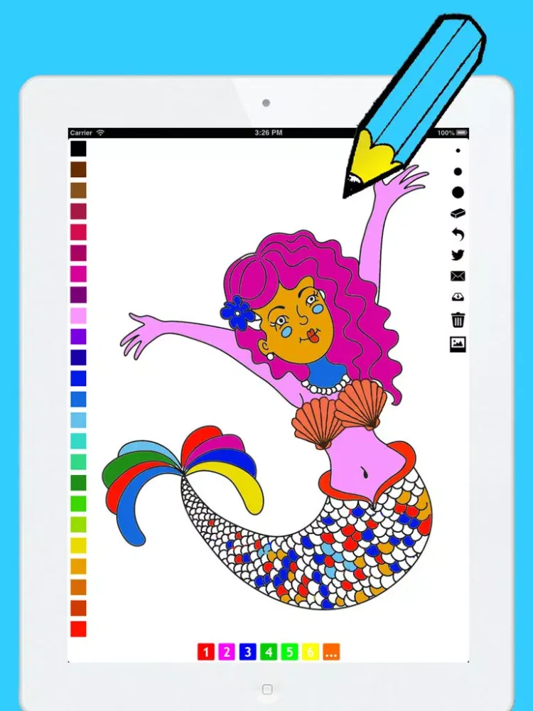 Underwater Coloring Book for Children: Learn to color and draw a mermaid, pirate, turtle and more iPad  سکرین شاٹس