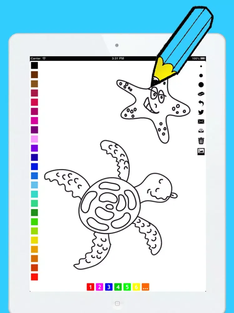 Underwater Coloring Book for Children: Learn to color and draw a mermaid, pirate, turtle and more iPad  سکرین شاٹس