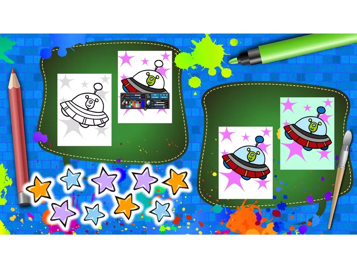 Capturas de tela do Coloring Book The Space iPad 