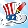 Independence Day Coloring Book for Children: Learn to draw and color icons of the United States of America