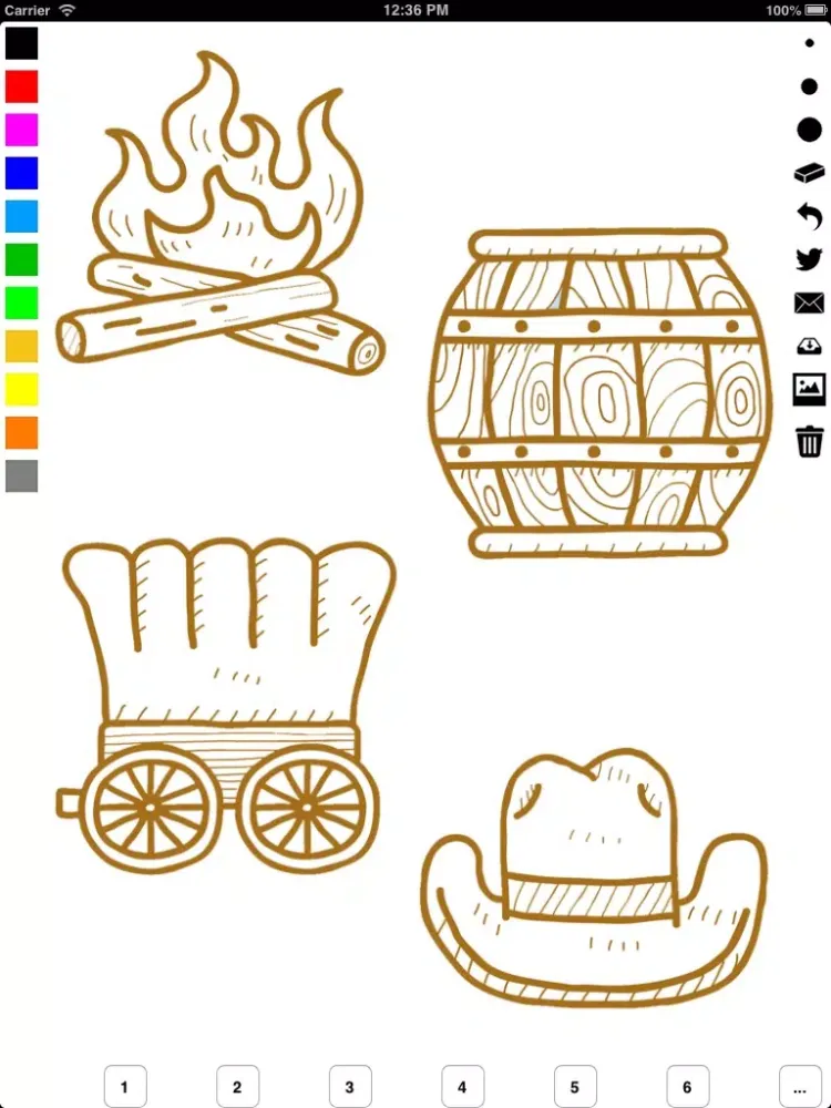 Capturas de tela do Wild West Coloring Book for Children: Learn to color a cowboy, native American, horse buggy and more iPad 