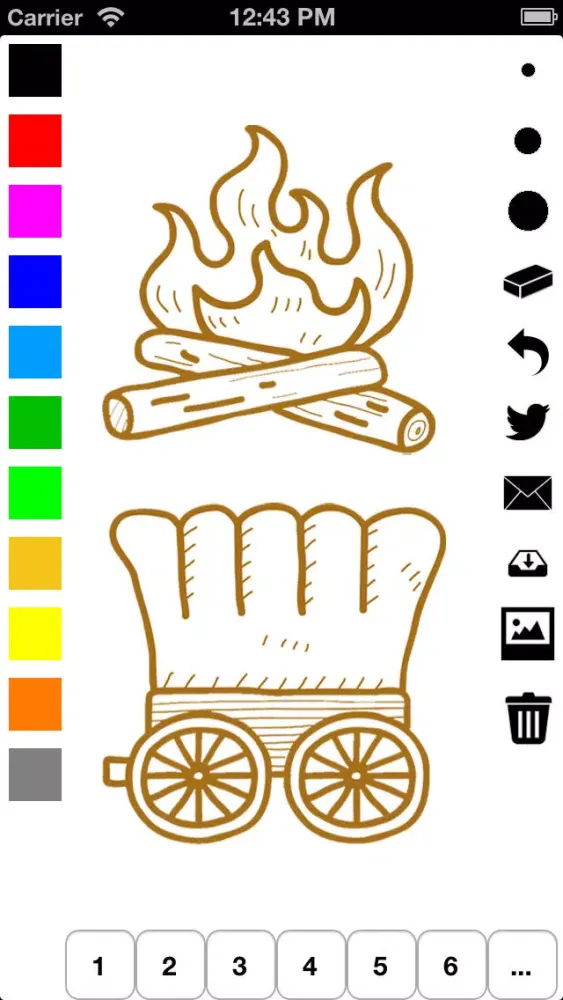 Capturas de tela do Wild West Coloring Book for Children: Learn to color a cowboy, native American, horse buggy and more