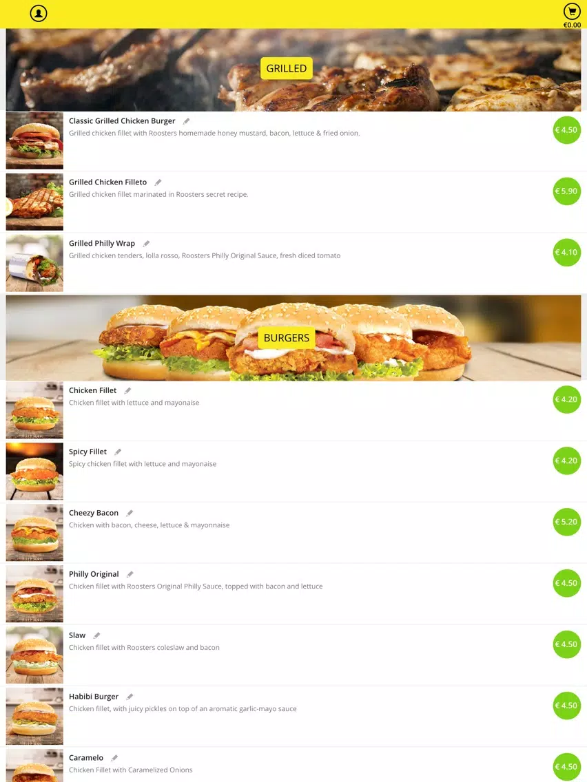 Tangkapan skrin Roosters Chicken Cyprus iPad 